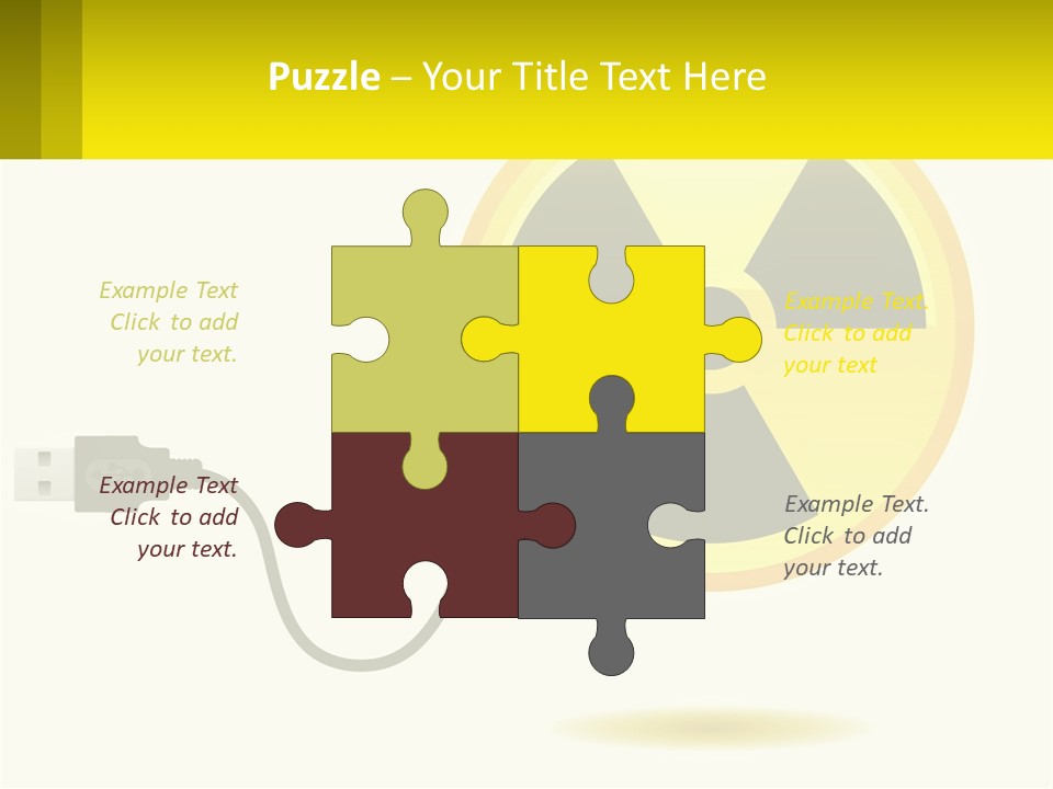 A Yellow Sign With A Radioactive Symbol On It PowerPoint Template