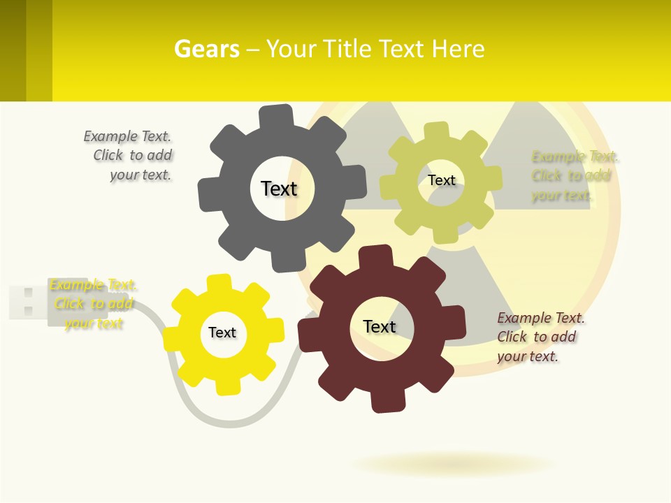 A Yellow Sign With A Radioactive Symbol On It PowerPoint Template