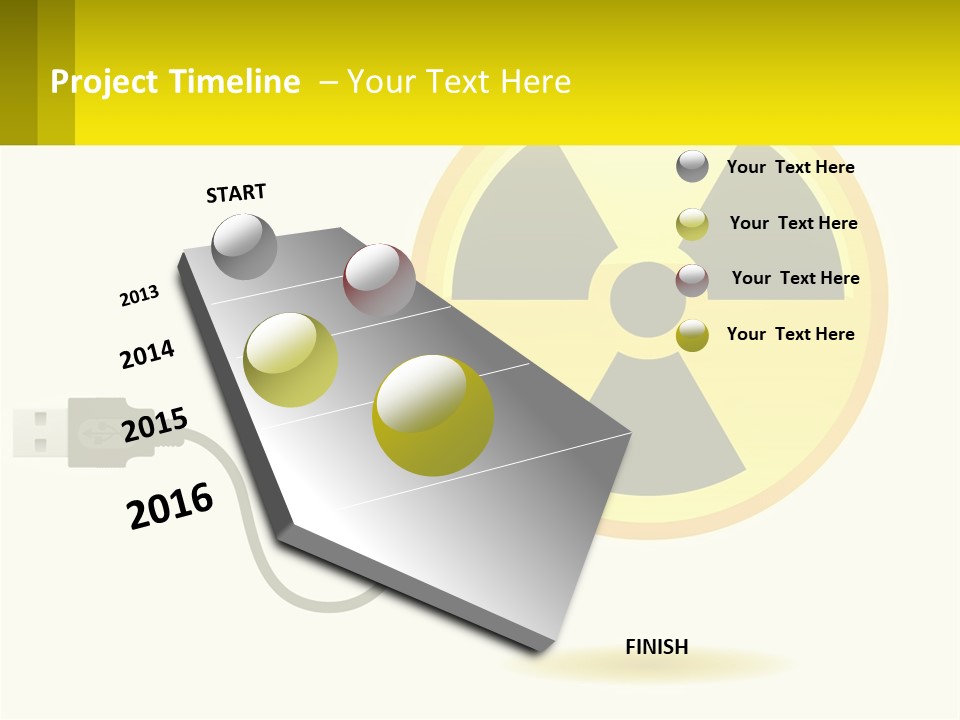 A Yellow Sign With A Radioactive Symbol On It PowerPoint Template