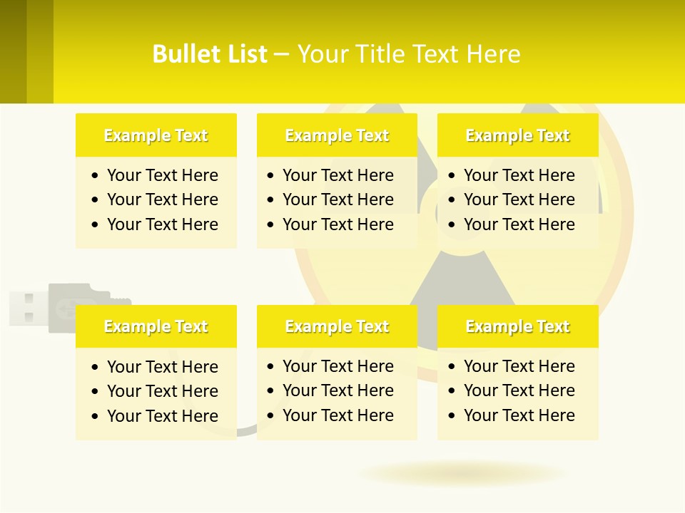 A Yellow Sign With A Radioactive Symbol On It PowerPoint Template