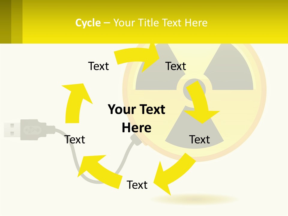 A Yellow Sign With A Radioactive Symbol On It PowerPoint Template