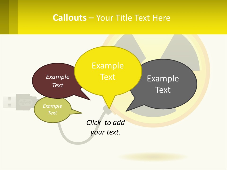 A Yellow Sign With A Radioactive Symbol On It PowerPoint Template