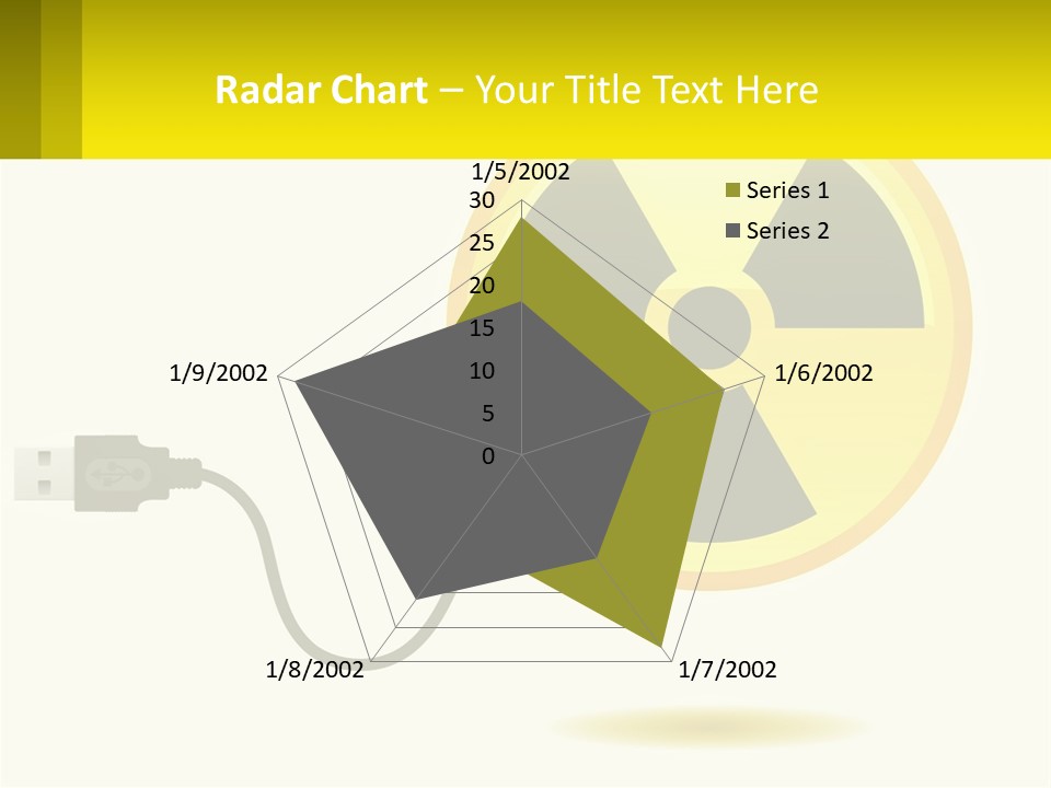 A Yellow Sign With A Radioactive Symbol On It PowerPoint Template