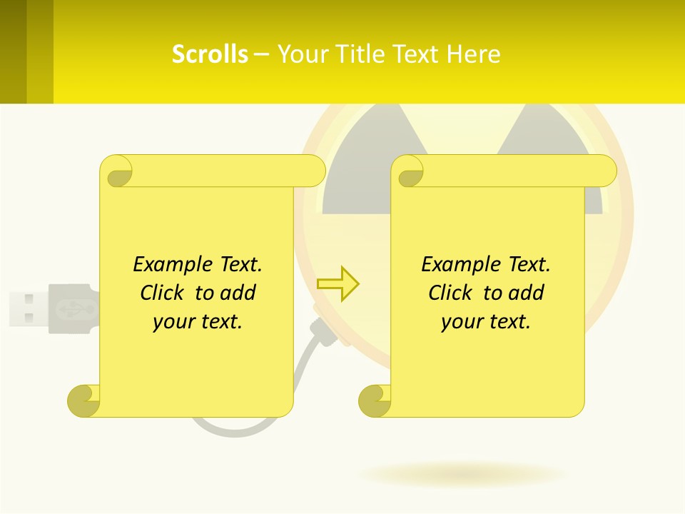 A Yellow Sign With A Radioactive Symbol On It PowerPoint Template
