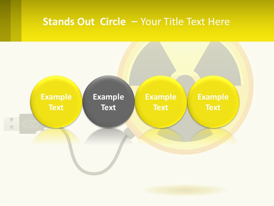 A Yellow Sign With A Radioactive Symbol On It PowerPoint Template