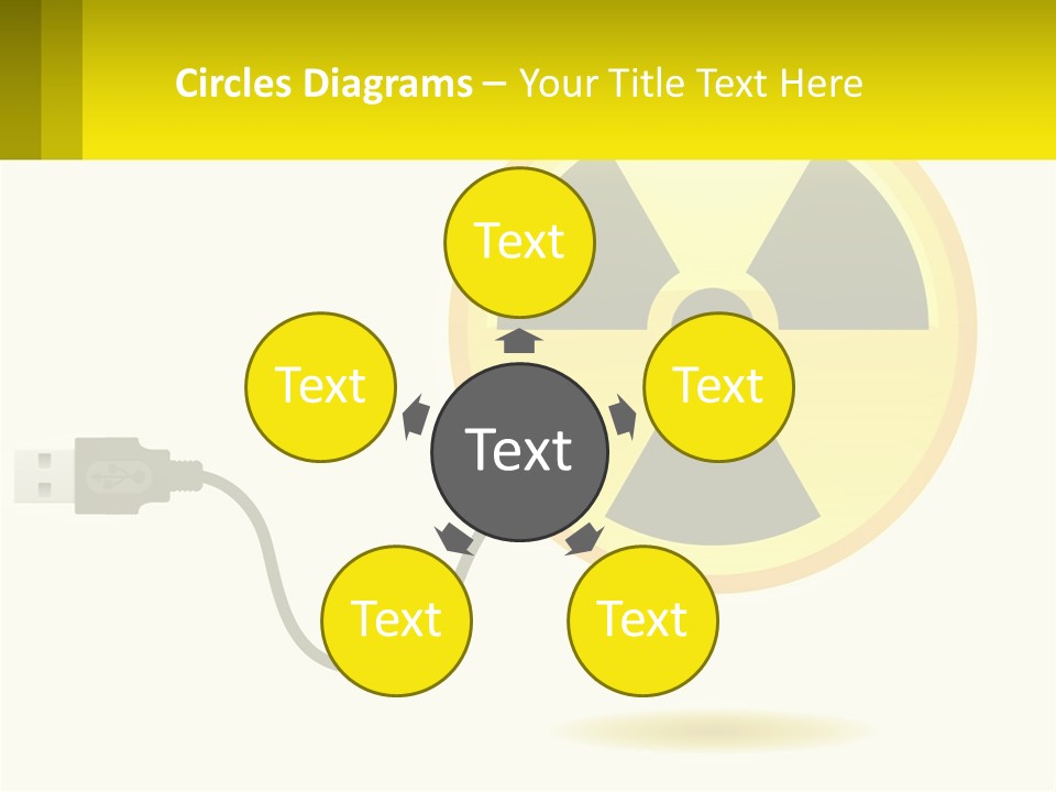 A Yellow Sign With A Radioactive Symbol On It PowerPoint Template
