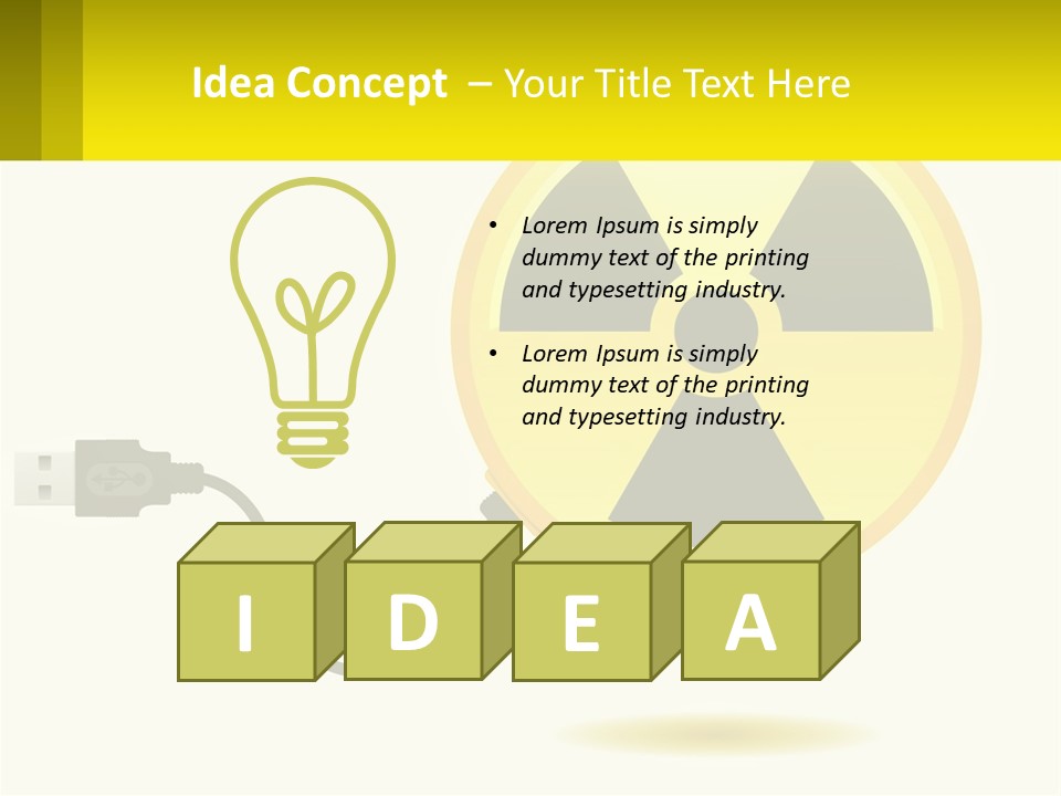 A Yellow Sign With A Radioactive Symbol On It PowerPoint Template