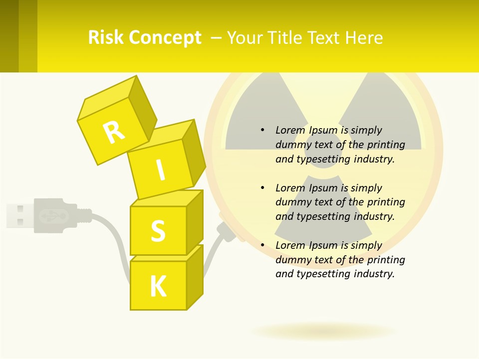 A Yellow Sign With A Radioactive Symbol On It PowerPoint Template