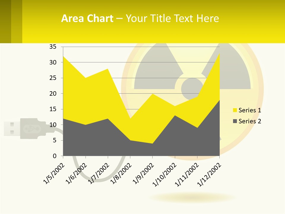 A Yellow Sign With A Radioactive Symbol On It PowerPoint Template