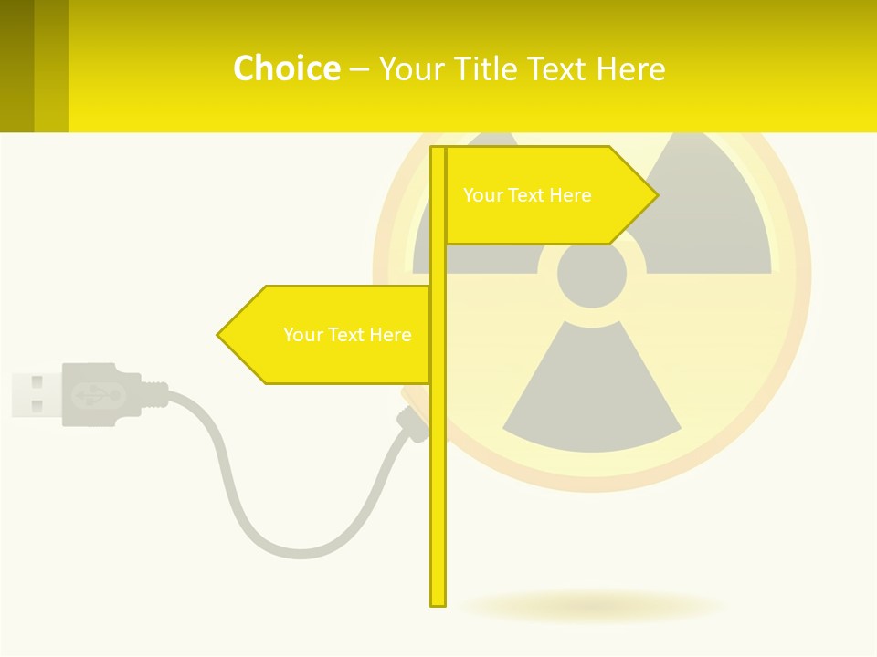 A Yellow Sign With A Radioactive Symbol On It PowerPoint Template