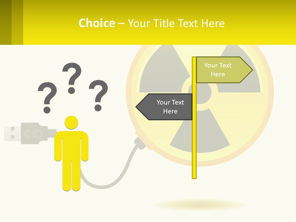 A Yellow Sign With A Radioactive Symbol On It PowerPoint Template