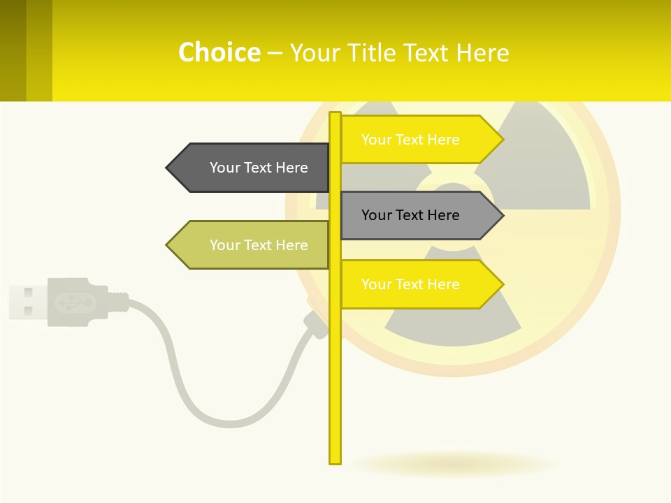 A Yellow Sign With A Radioactive Symbol On It PowerPoint Template
