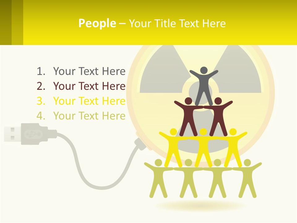 A Yellow Sign With A Radioactive Symbol On It PowerPoint Template