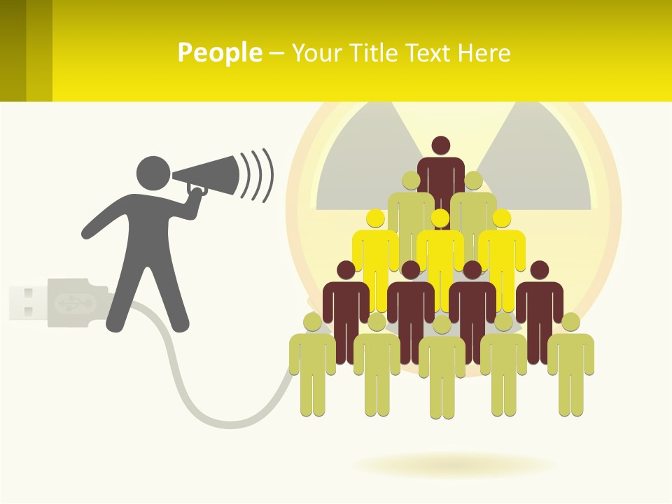 A Yellow Sign With A Radioactive Symbol On It PowerPoint Template