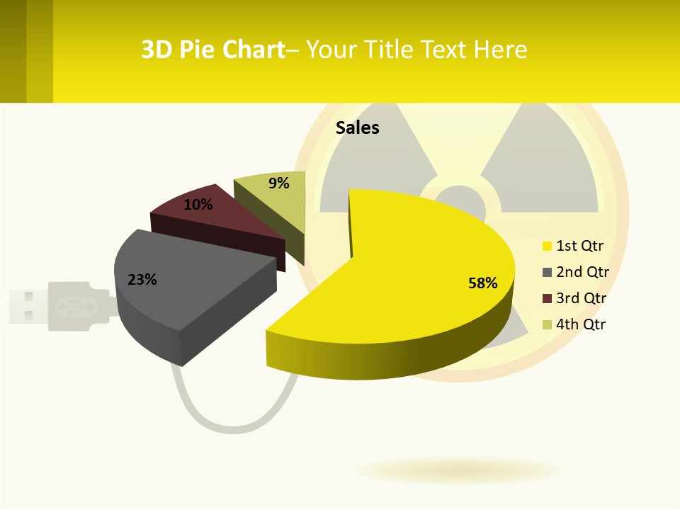 A Yellow Sign With A Radioactive Symbol On It PowerPoint Template