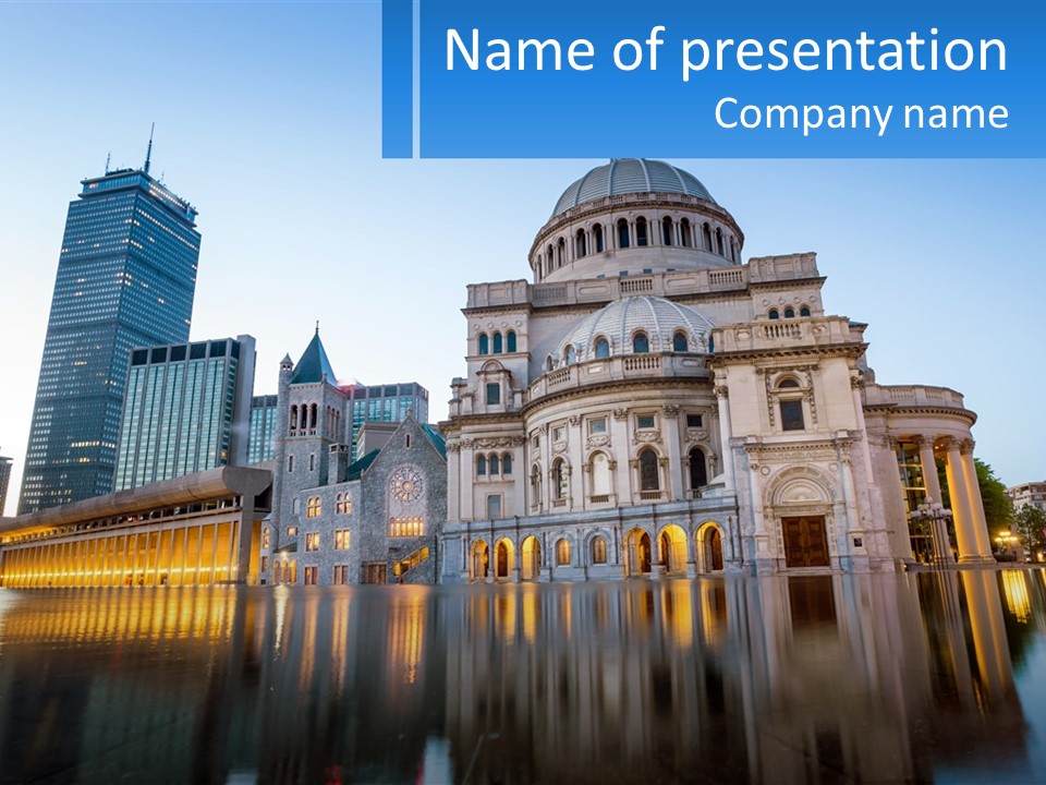 A Large Building With A Dome In The Middle Of It PowerPoint Template
