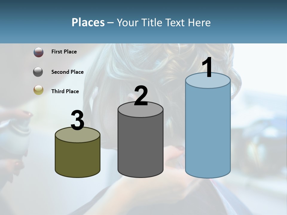 A Woman Getting Her Hair Styled By A Professional Hair Stylist PowerPoint Template