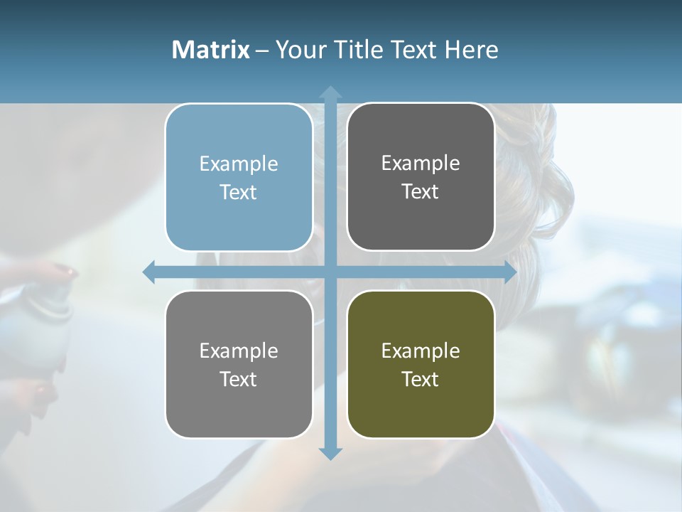 A Woman Getting Her Hair Styled By A Professional Hair Stylist PowerPoint Template
