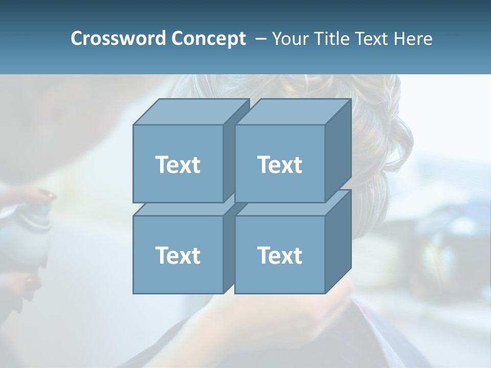 A Woman Getting Her Hair Styled By A Professional Hair Stylist PowerPoint Template