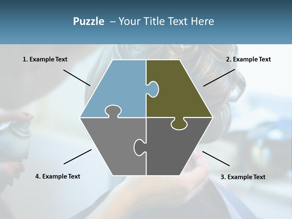 A Woman Getting Her Hair Styled By A Professional Hair Stylist PowerPoint Template