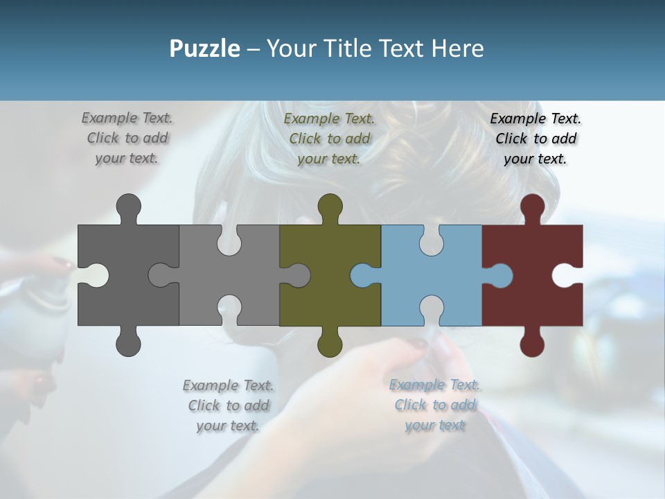 A Woman Getting Her Hair Styled By A Professional Hair Stylist PowerPoint Template