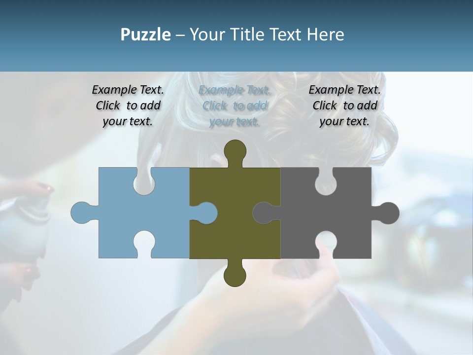 A Woman Getting Her Hair Styled By A Professional Hair Stylist PowerPoint Template