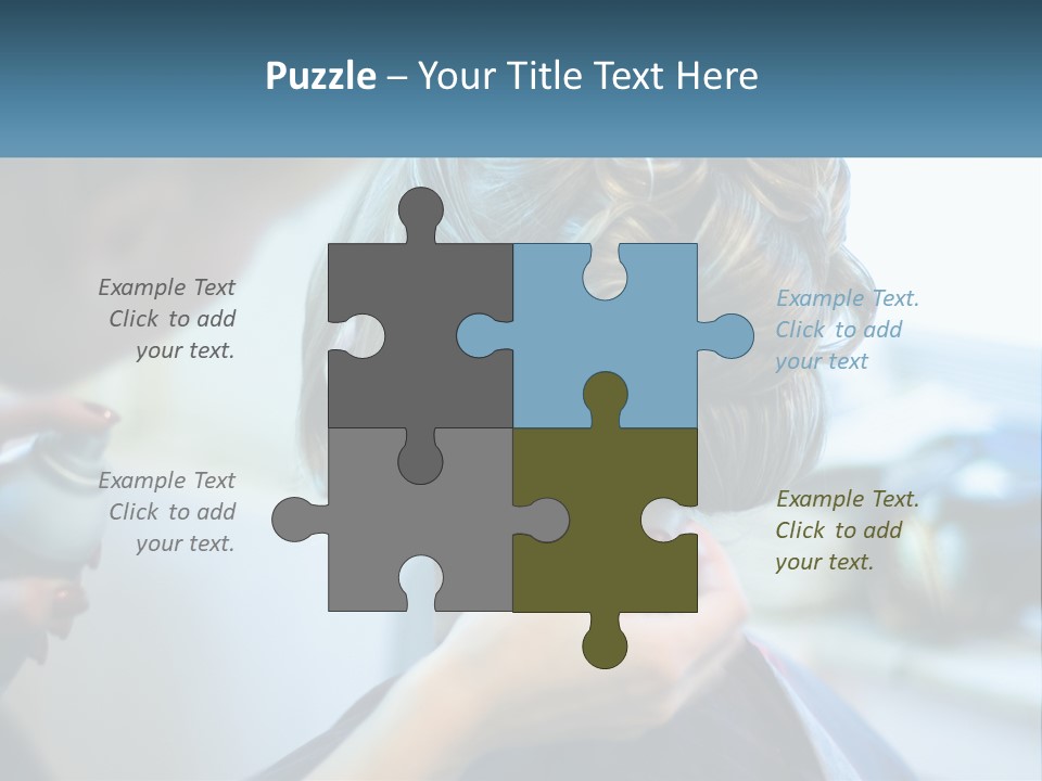 A Woman Getting Her Hair Styled By A Professional Hair Stylist PowerPoint Template