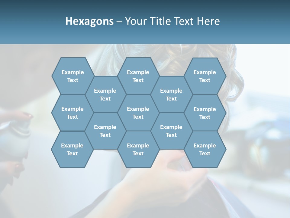 A Woman Getting Her Hair Styled By A Professional Hair Stylist PowerPoint Template