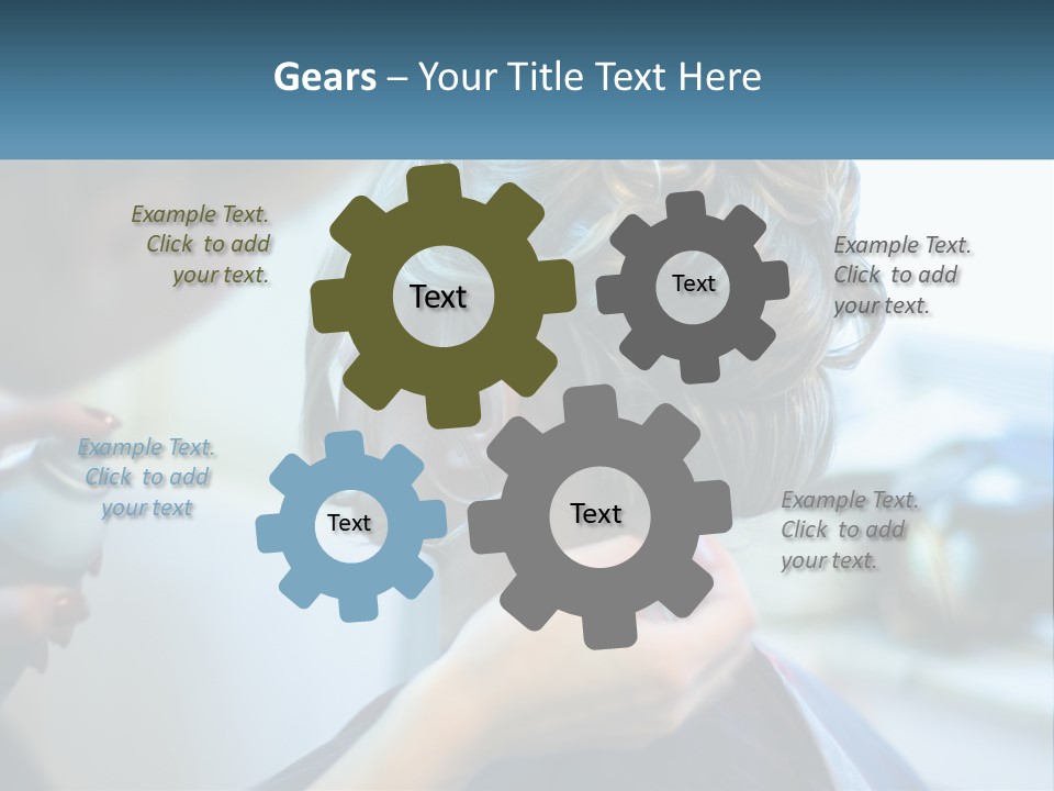 A Woman Getting Her Hair Styled By A Professional Hair Stylist PowerPoint Template