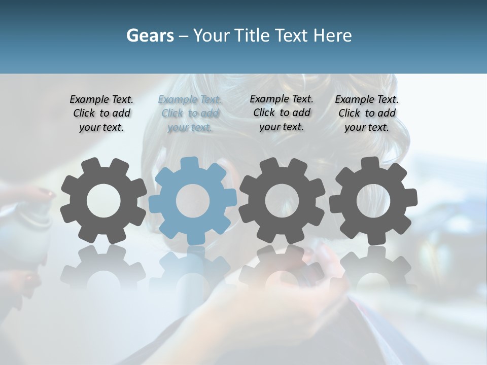 A Woman Getting Her Hair Styled By A Professional Hair Stylist PowerPoint Template