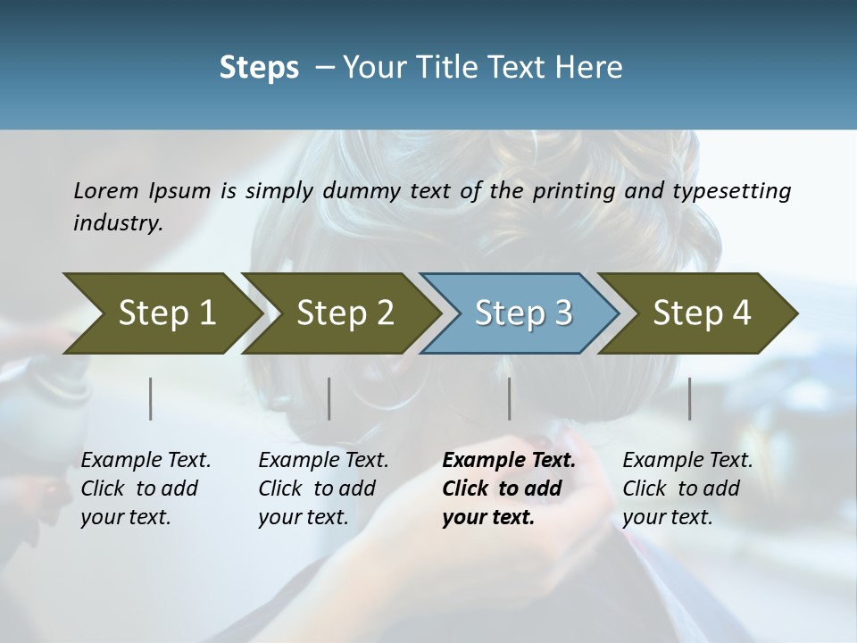 A Woman Getting Her Hair Styled By A Professional Hair Stylist PowerPoint Template