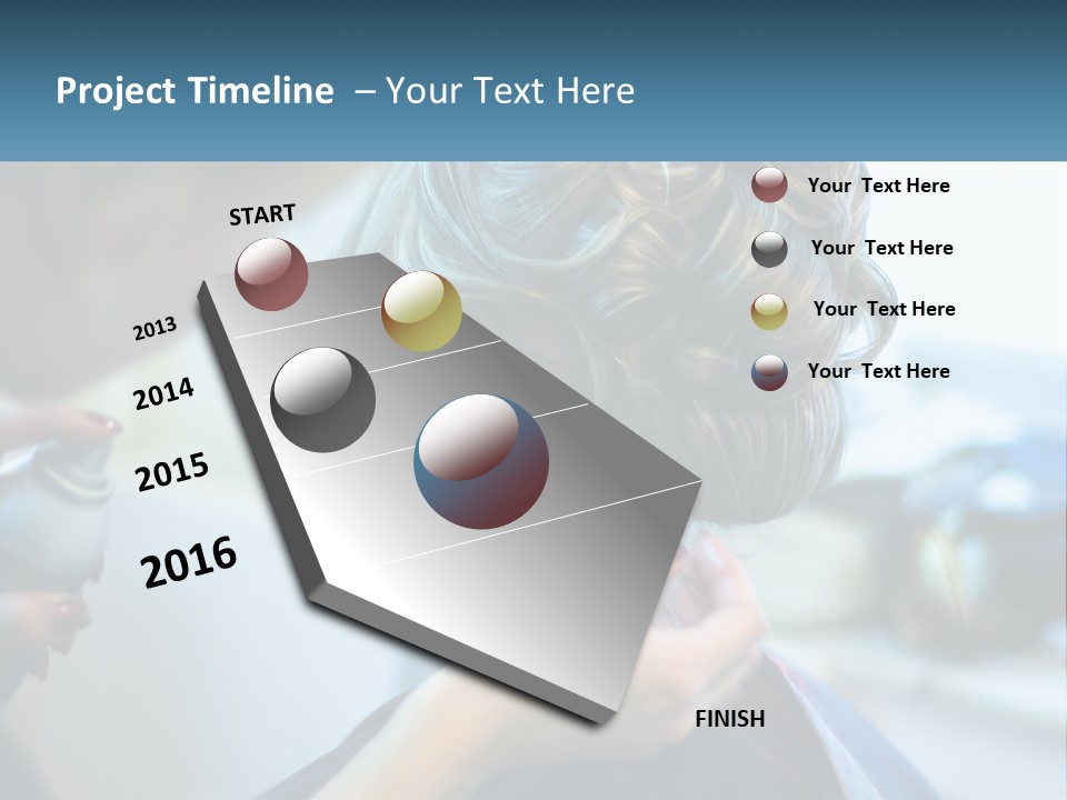 A Woman Getting Her Hair Styled By A Professional Hair Stylist PowerPoint Template