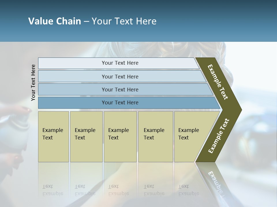 A Woman Getting Her Hair Styled By A Professional Hair Stylist PowerPoint Template