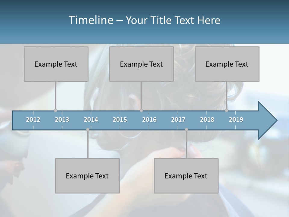 A Woman Getting Her Hair Styled By A Professional Hair Stylist PowerPoint Template