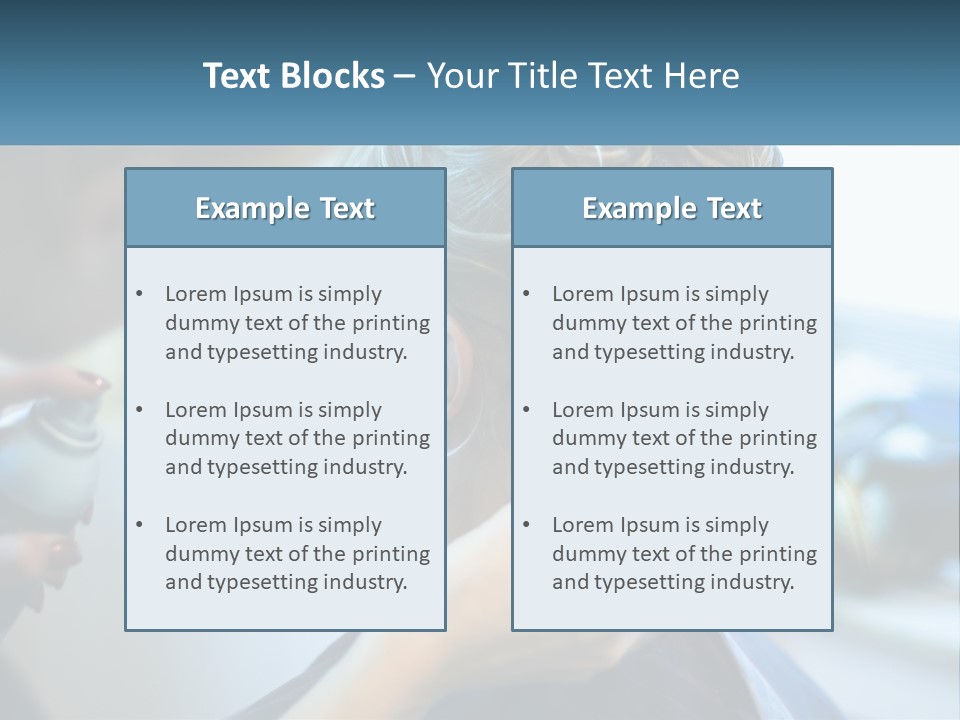 A Woman Getting Her Hair Styled By A Professional Hair Stylist PowerPoint Template
