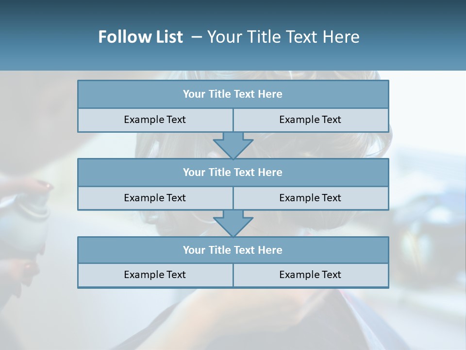 A Woman Getting Her Hair Styled By A Professional Hair Stylist PowerPoint Template