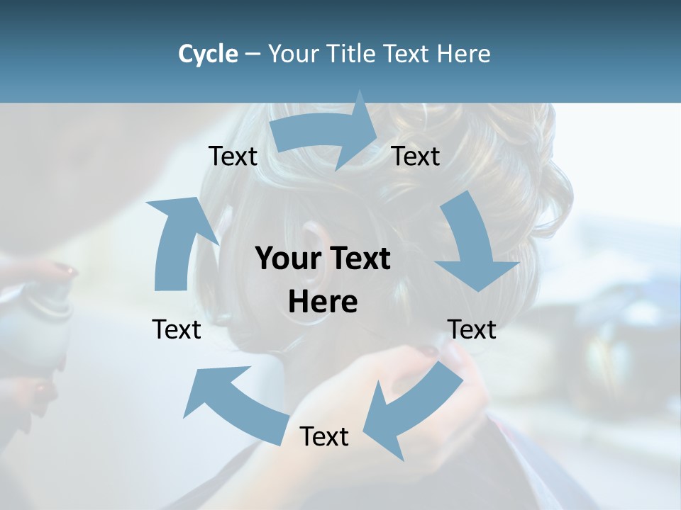 A Woman Getting Her Hair Styled By A Professional Hair Stylist PowerPoint Template