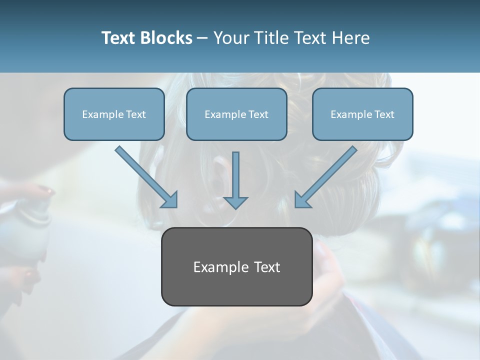 A Woman Getting Her Hair Styled By A Professional Hair Stylist PowerPoint Template
