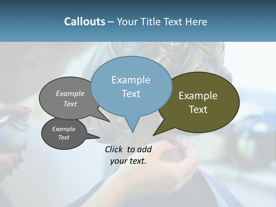 A Woman Getting Her Hair Styled By A Professional Hair Stylist PowerPoint Template