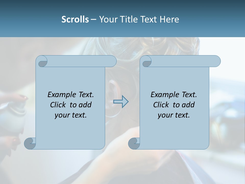 A Woman Getting Her Hair Styled By A Professional Hair Stylist PowerPoint Template