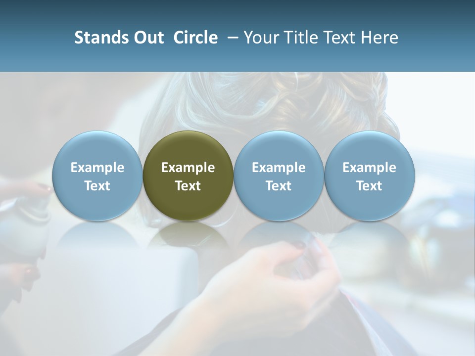 A Woman Getting Her Hair Styled By A Professional Hair Stylist PowerPoint Template