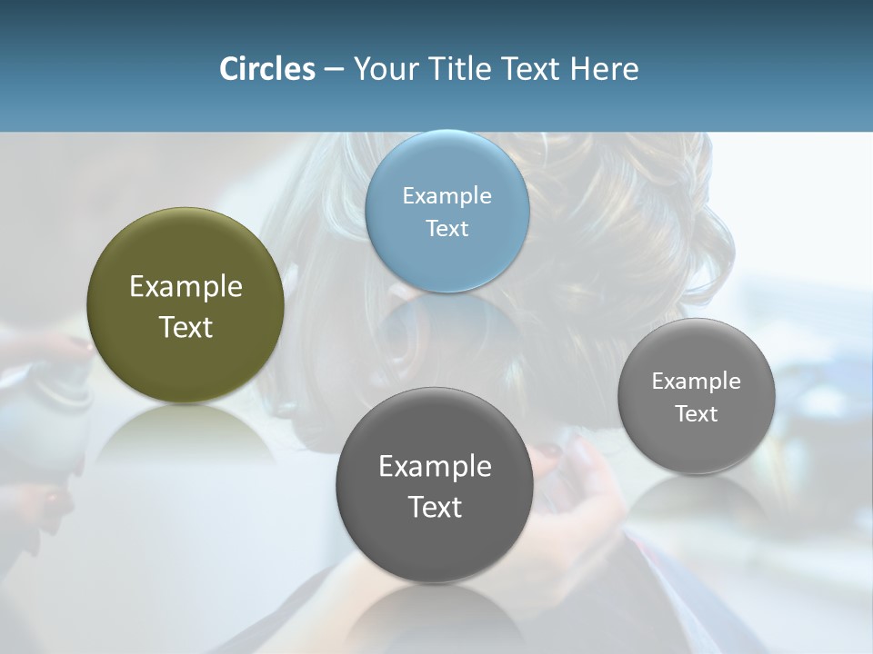 A Woman Getting Her Hair Styled By A Professional Hair Stylist PowerPoint Template