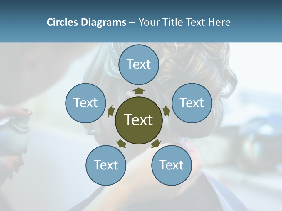 A Woman Getting Her Hair Styled By A Professional Hair Stylist PowerPoint Template