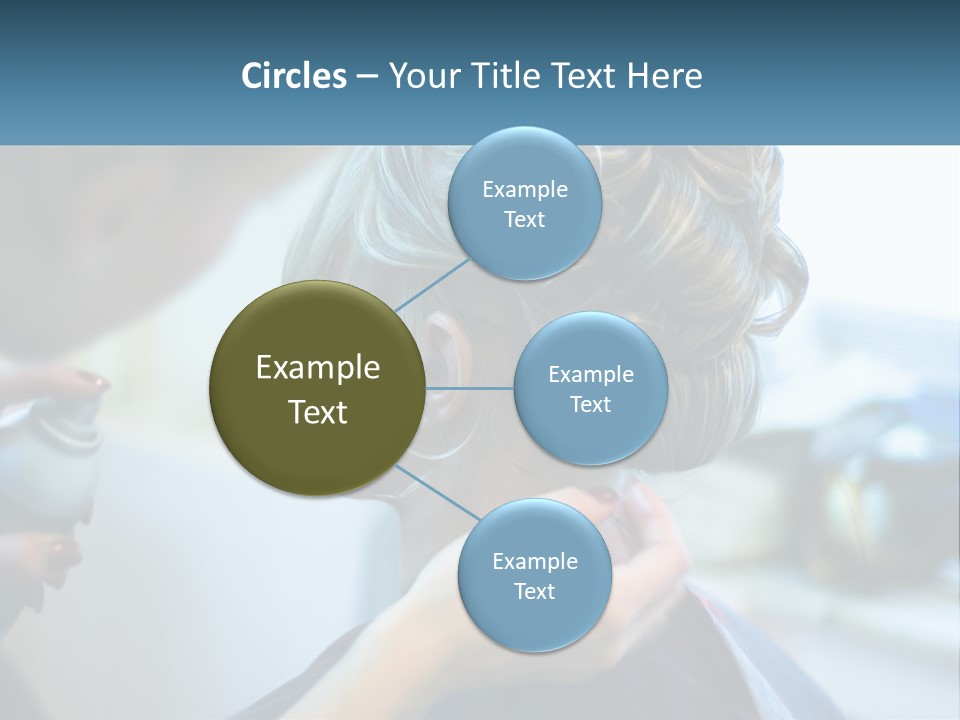 A Woman Getting Her Hair Styled By A Professional Hair Stylist PowerPoint Template