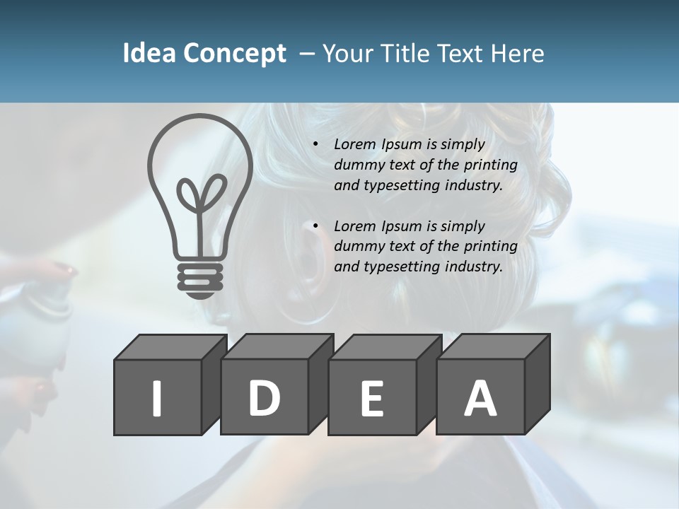 A Woman Getting Her Hair Styled By A Professional Hair Stylist PowerPoint Template