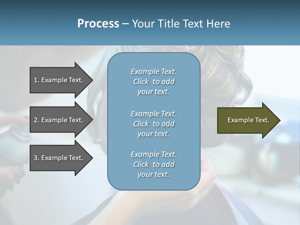 A Woman Getting Her Hair Styled By A Professional Hair Stylist PowerPoint Template