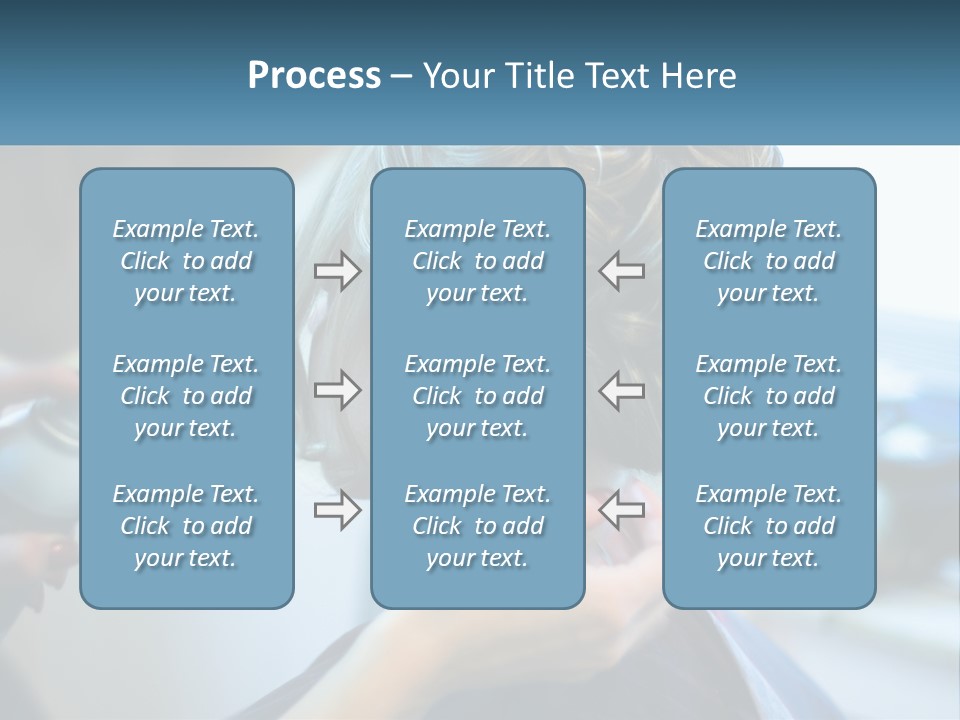 A Woman Getting Her Hair Styled By A Professional Hair Stylist PowerPoint Template