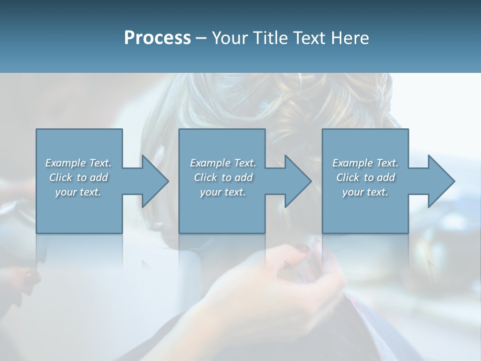 A Woman Getting Her Hair Styled By A Professional Hair Stylist PowerPoint Template