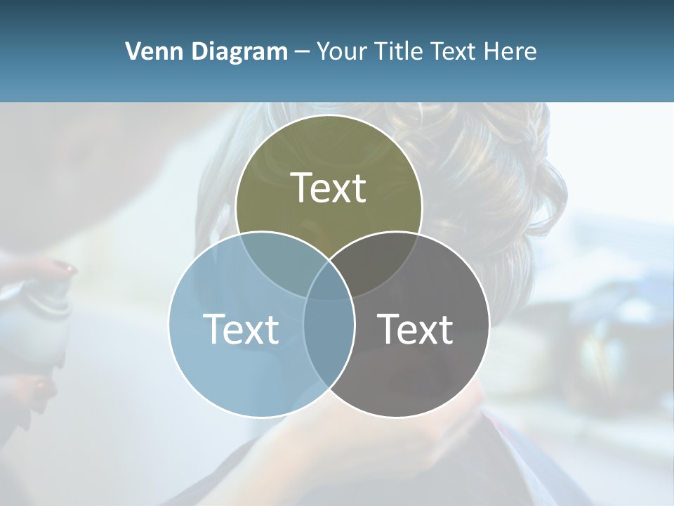 A Woman Getting Her Hair Styled By A Professional Hair Stylist PowerPoint Template