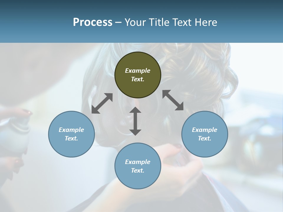 A Woman Getting Her Hair Styled By A Professional Hair Stylist PowerPoint Template
